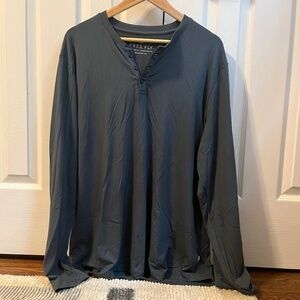 Free Fly Henley Performance Bamboo Gym Shirt Water Shirt Dark Gray Mens Sz XL